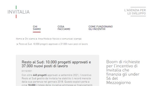 Resto al Sud, 37.000 nuovi posti di lavoro: la fotografia di settembre 2021