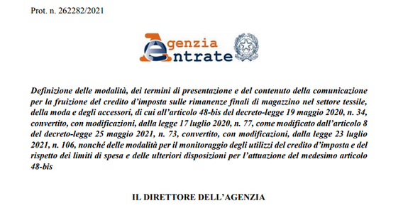 Bonus moda 2021, istruzioni dall'Agenzia delle Entrate ma credito di imposta ancora bloccato
