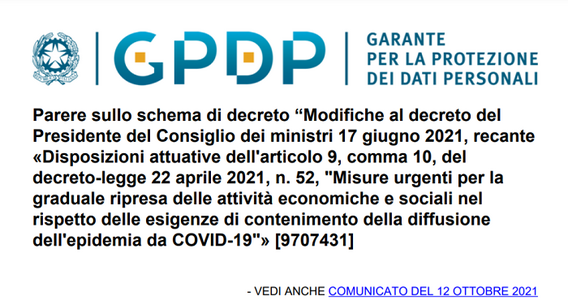 Controllo Green Pass a lavoro, dal Garante Privacy l'ok a modalità alternative all'app VerificaC19