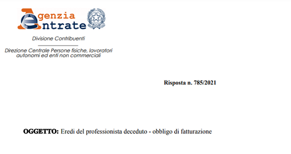 Aprire di nuovo la partita IVA: unica via per fatturare le prestazioni del professionista defunto