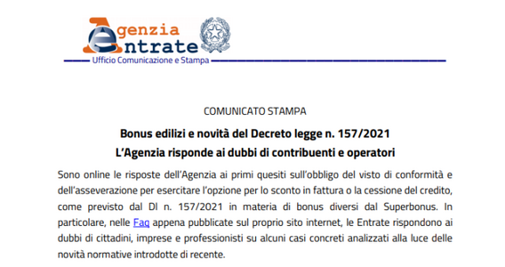 Decreto antifrode e bonus edilizi: le FAQ delle Entrate su visto di conformità e asseverazione