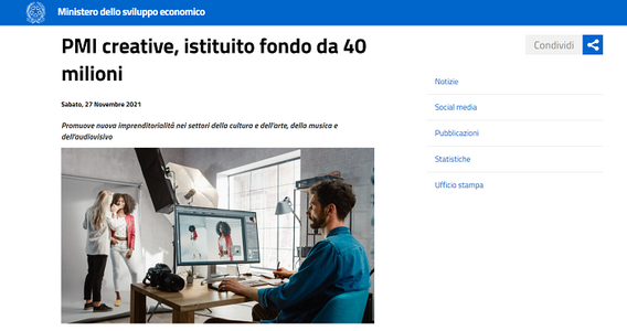 Contributi a fondo perduto, finanziamenti, voucher: mix di aiuti per imprese culturali e creative