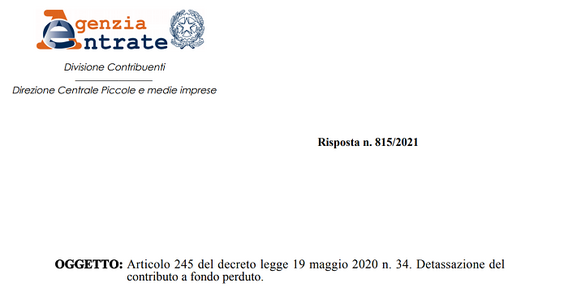 Anche i contributi a fondo perduto collegati a Resto al Sud non sono imponibili ai fini IRPEF e IRAP