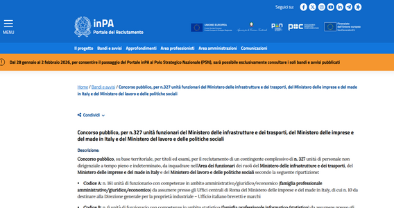 Concorso MIMIT, Ministero del Lavoro e dei Trasporti: bando per 327 funzionari