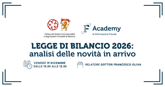 Legge di bilancio 2026: appuntamento a Messina per l'analisi delle novità