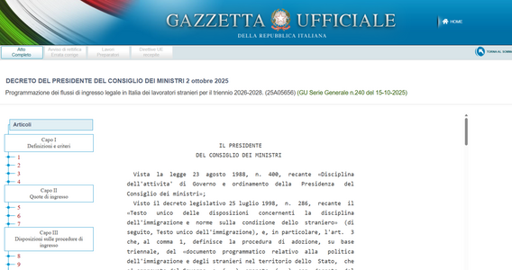 Decreto Flussi 2026, definite le quote di ingresso: primo click day a gennaio