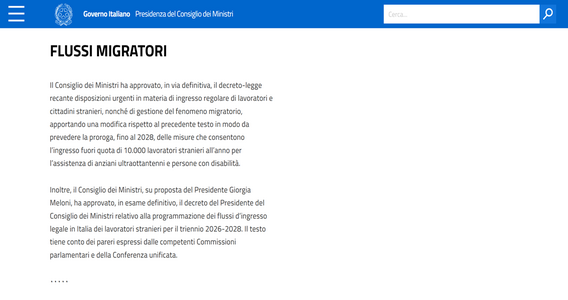 Decreto Flussi 2026: via libera dal CdM ma tornano i limiti per badanti