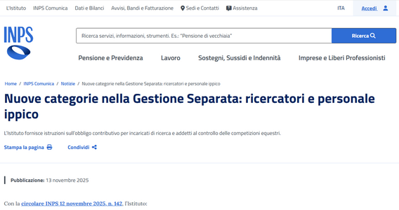 Gestione separata INPS, nuovi soggetti obbligati al versamento dei contributi