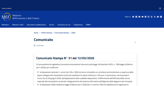 Proroga per la tassa sui pacchi, correzione per l'iper ammortamento: arriva il comunicato legge del MEF 