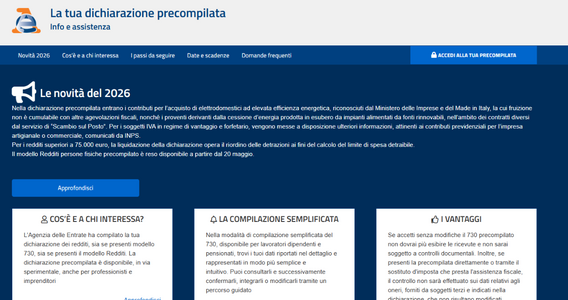 Il modello 730/2026 precompilato è online: modifica e invio dal 14 maggio