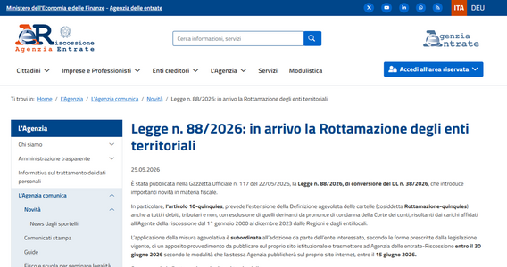 La rottamazione delle tasse locali è legge: domanda entro il 31 ottobre 2026