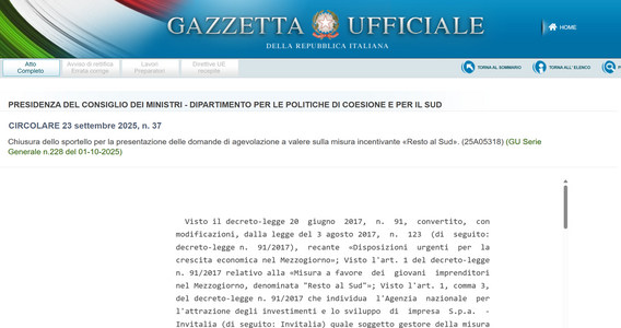 Partite IVA, stop a Resto al Sud: dal 15 ottobre lascia il posto alla versione 2.0
