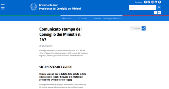 Decreto Sicurezza sul lavoro: le novità in arrivo per le imprese