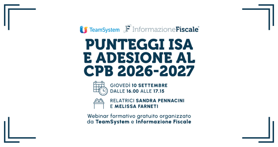 Punteggi ISA e adesione al CPB 2026 2027