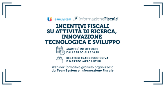 Incentivi fiscali su attività di ricerca, innovazione tecnologica e sviluppo