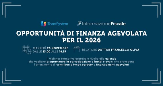 Opportunità di finanza agevolata per il 2026