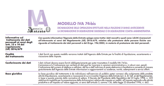 Modello IVA 74 bis aggiornato alle novità sulla crisi d'impresa: le istruzioni per il 2023
