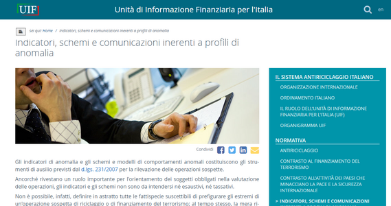 L'UIF pubblica i nuovi indicatori di anomalia per l'inoltro delle segnalazioni di operazioni sospette