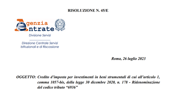 Bonus beni strumentali nuovi 2023, aggiornato il codice tributo da inserire nel modello F24