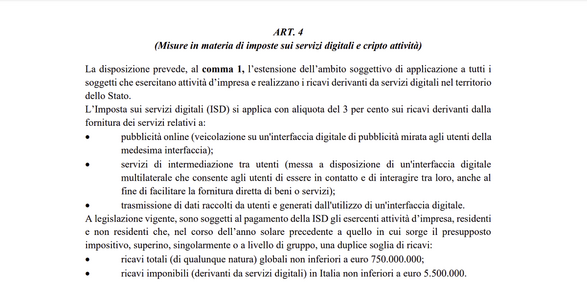 Web tax: torneranno i limiti di ricavi ma saranno più bassi