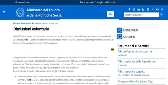 Dimissioni volontarie, pagamento indennità e giusta causa