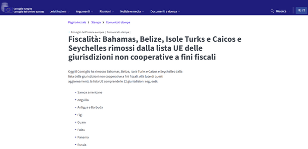 Elenco Paesi Black List Agenzia delle Entrate