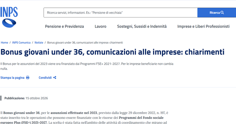 PEC INPS sui bonus assunzione under 36, possono bastare solo le rassicurazioni?