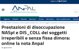Naspi e Dis-Coll: istruzioni ANPAL per soggetti irreperibili e senza fissa dimora