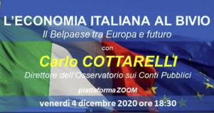 “L'economia italiana al bivio”: diretta video con Carlo Cottarelli
