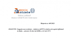 Rimborso IVA: richiesta sul portale elettronico per la società senza stabile organizzazione in Italia