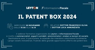 Il patent box 2024: webinar gratuito il 22 novembre