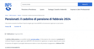 Cedolino pensione febbraio 2024, sul portale INPS i dati sulle trattenute IRPEF