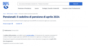 Cedolino pensione INPS aprile 2024: online i dettagli sugli importi