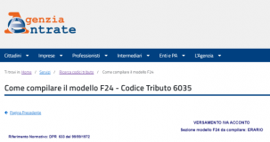 Codice tributo 6035 nel modello F24, cos'è e a cosa si riferisce?