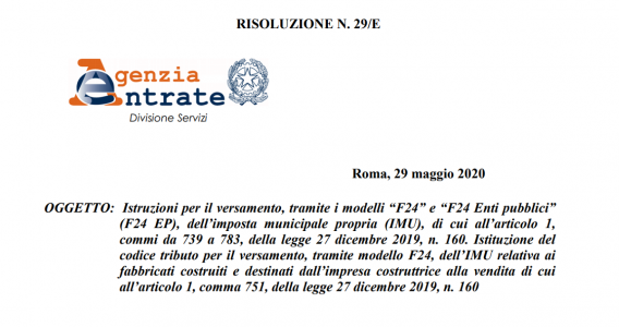 Codice tributo IMU 2024: istruzioni per il versamento con modello F24